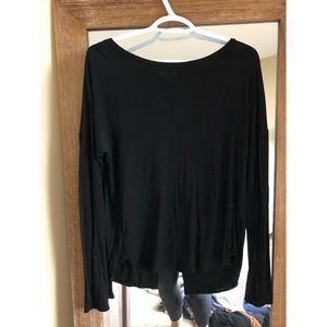 Split back black long sleeve